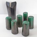 Pitcher and 6 vintage glasses 1960