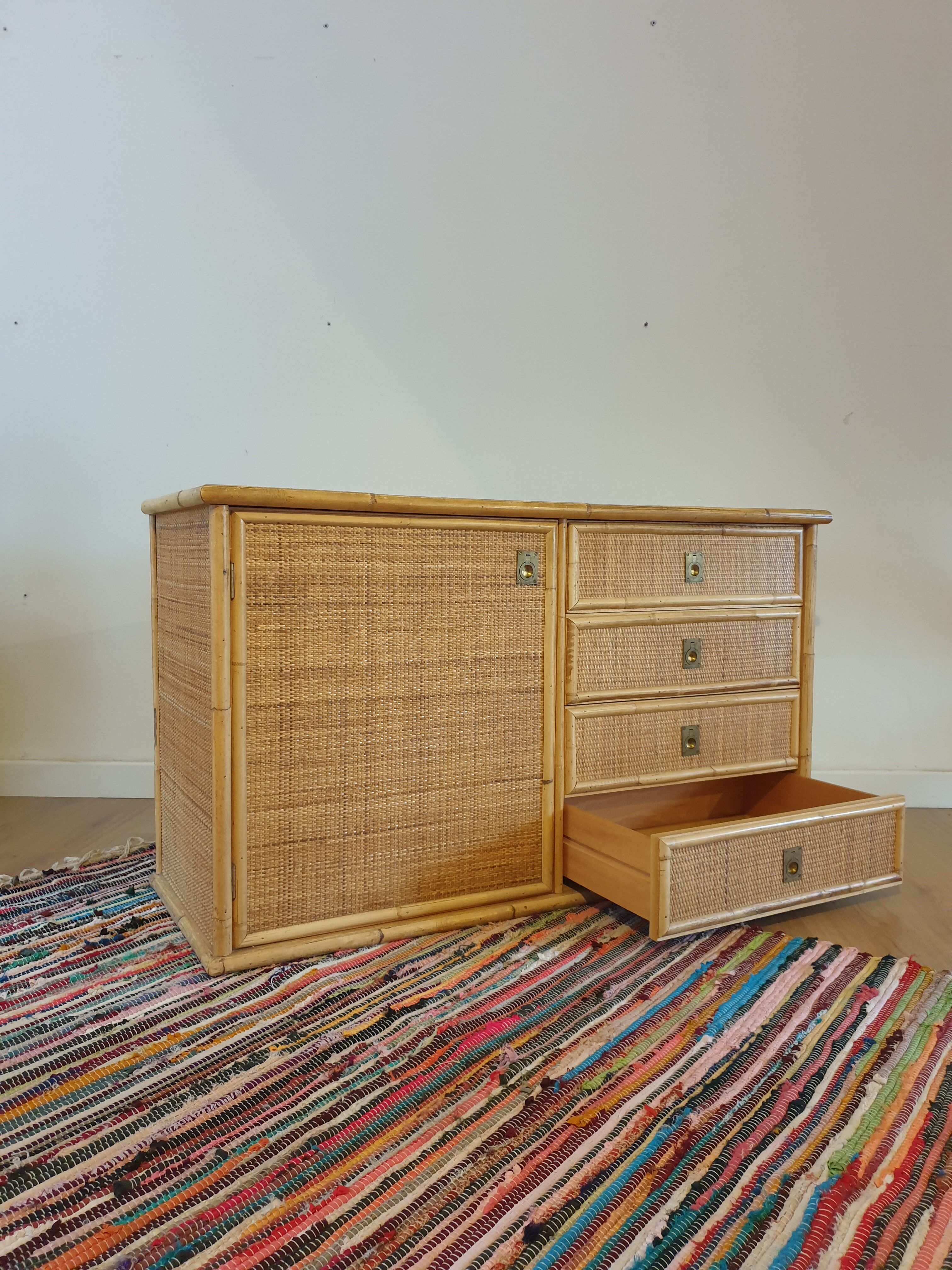 Rattan sideboard by Dal Vera