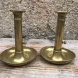 Pair of 19th century push candlesticks