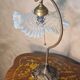 lamp made of cast steel and brass, 41x26 cm, opalescent glass shades