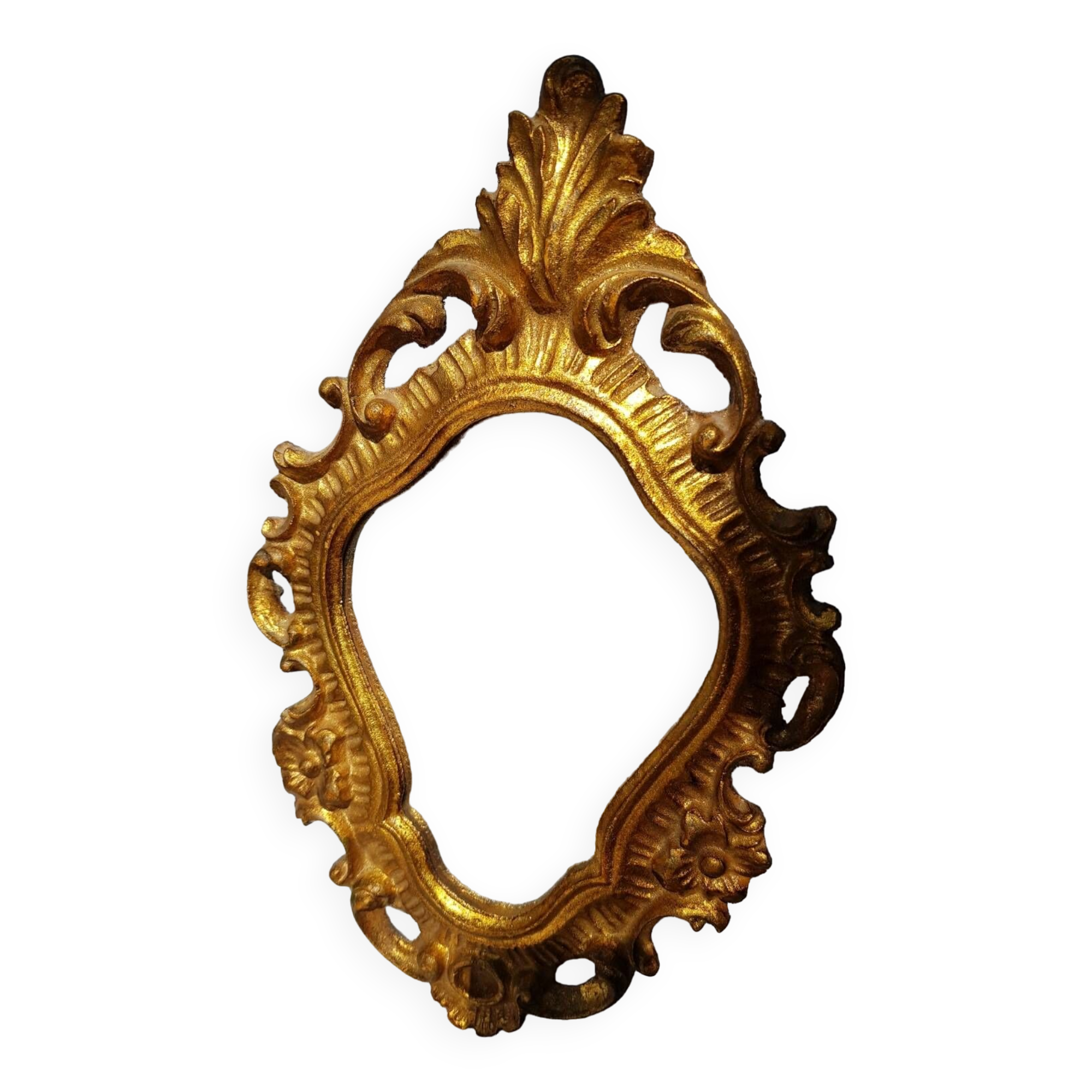 Miroir vintage doré en bois fabriqué en Italie