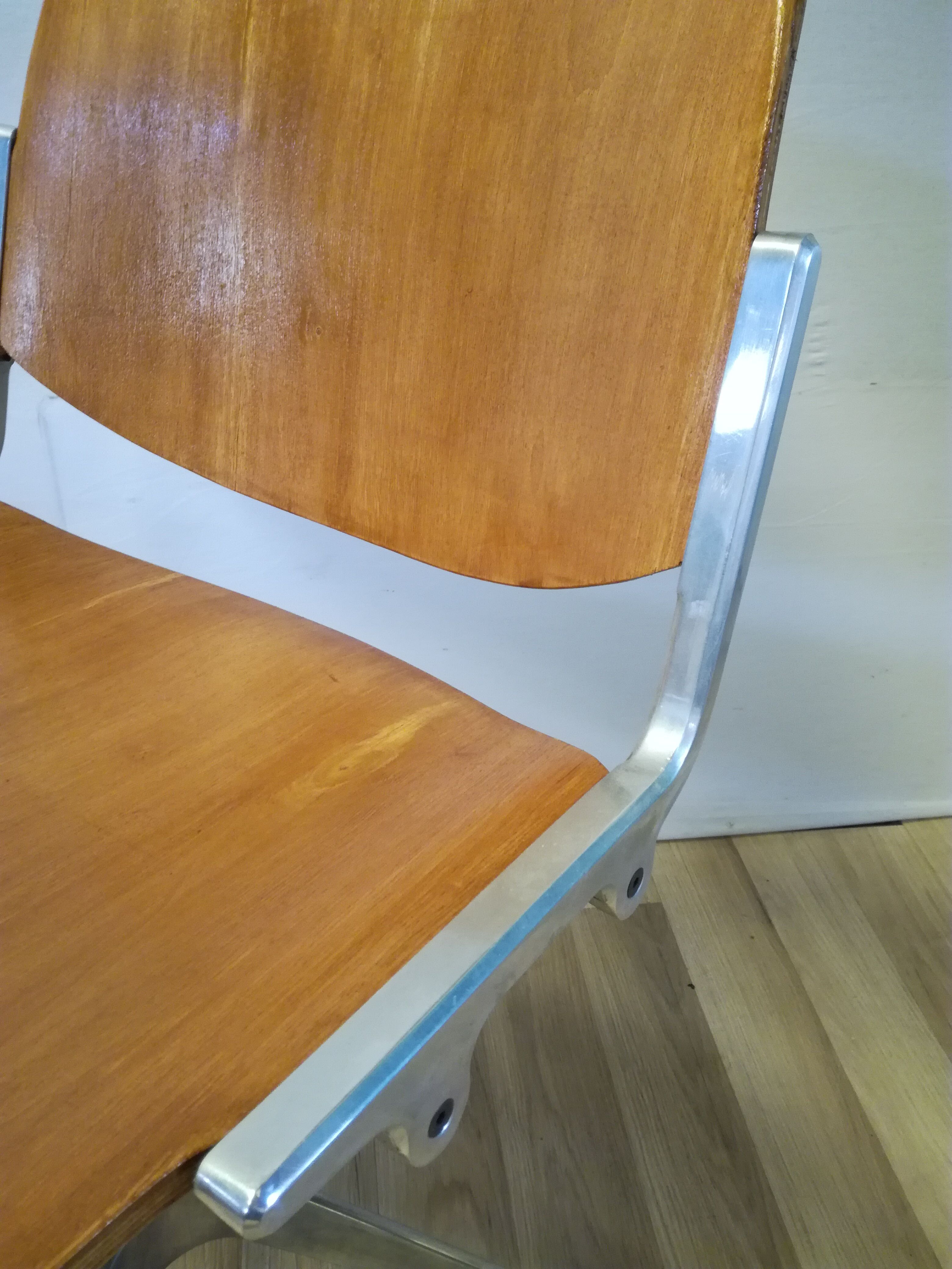 Castelli wood and metal swivel office chair