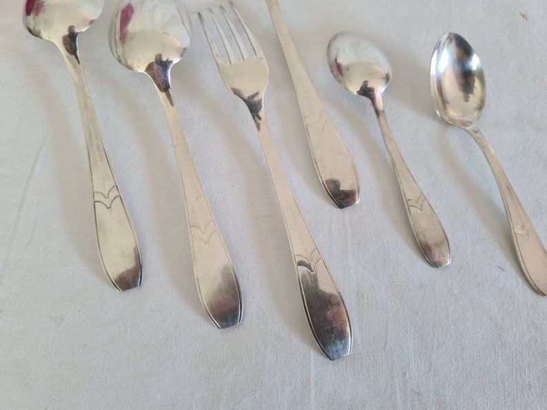 Housewife old cutlery in silver metal X12 people