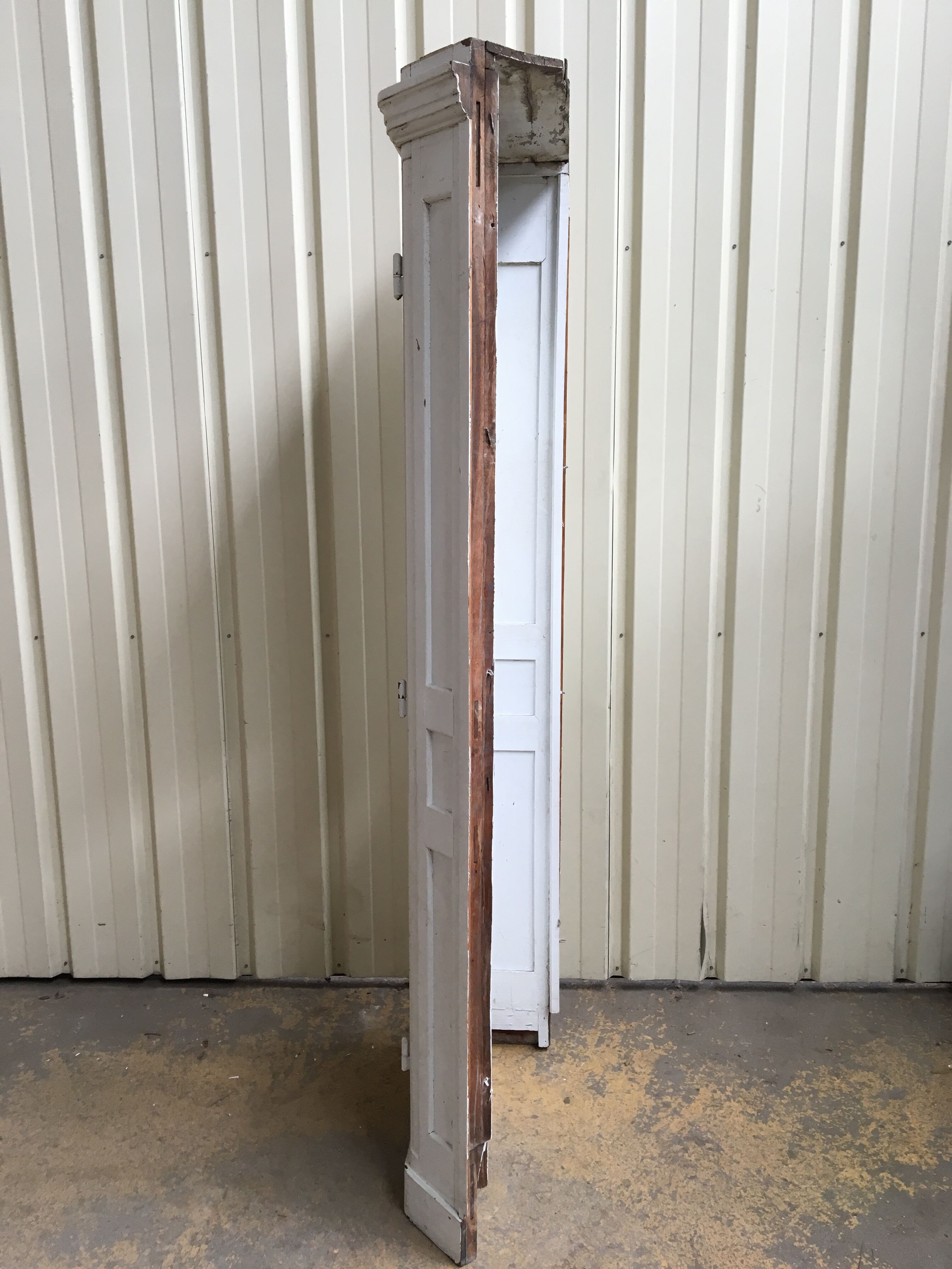 fire post cabinet of the old French bank in oak