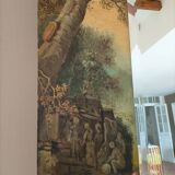 Wood paint on beveled mirror