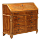 Antique cherry wood cabinet with drop-down front, 3 drawers, Italy, 20th century.