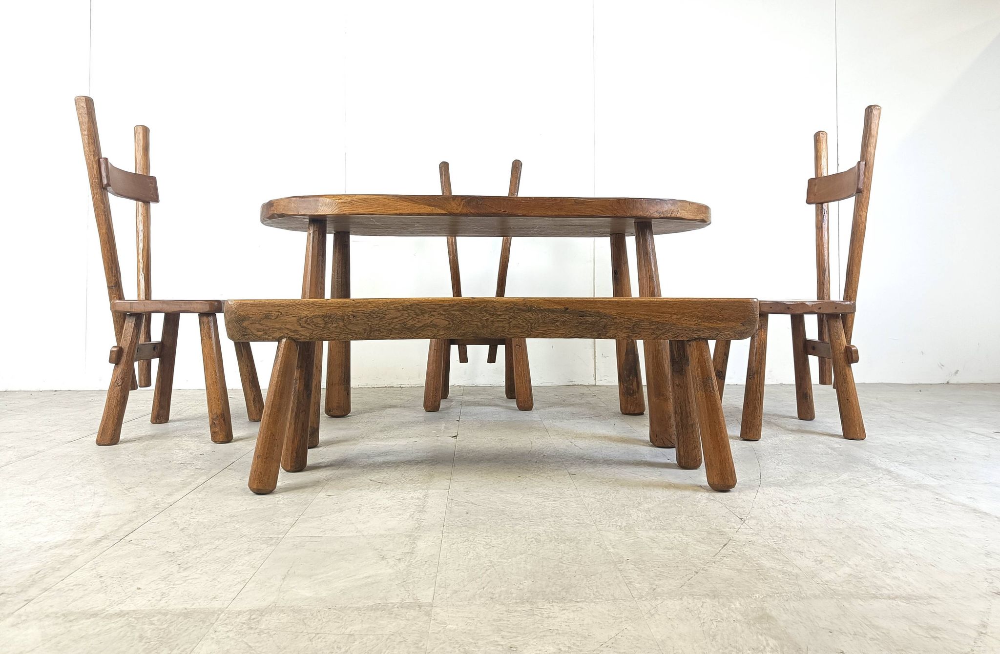 Vintage brutalist dining set, 1960s
