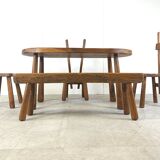 Vintage brutalist dining set, 1960s