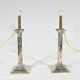 Pair of Electrified Torches in Silver Metal – Mid-19th Century
