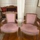 pair of antique Louis XVI style armchairs, in carved wood with a