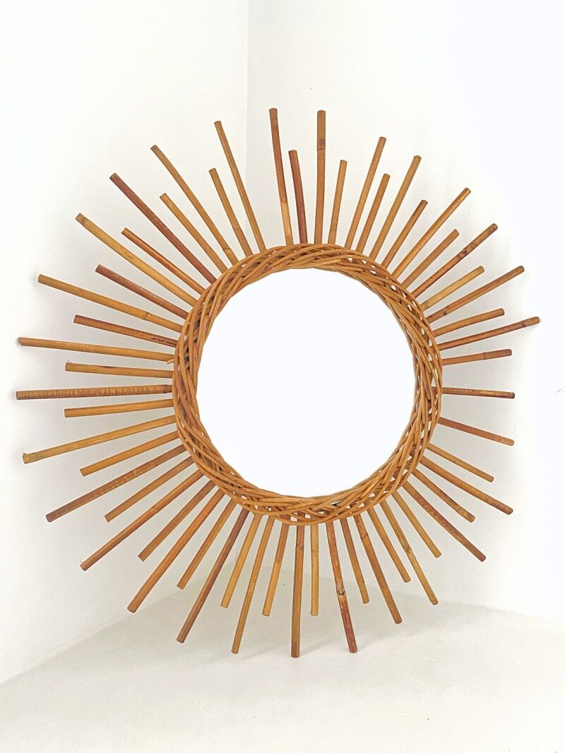Rattan sun mirror