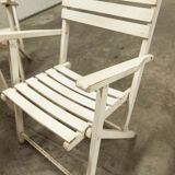 Garden furniture table and 4 armchairs 60's in its juice