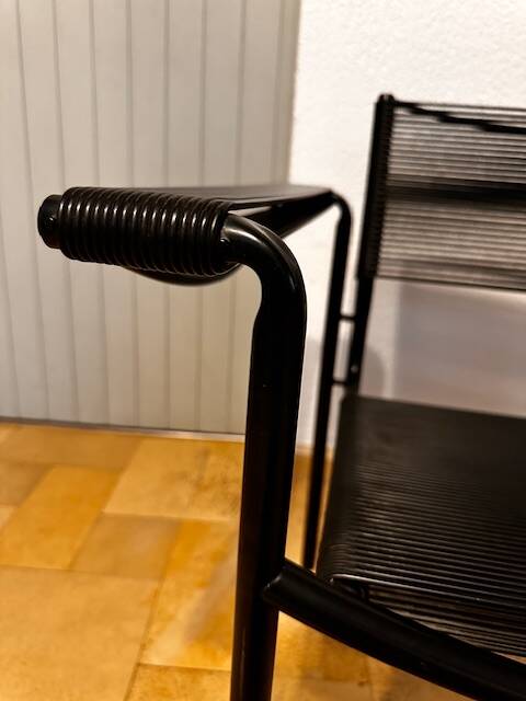 Vintage black Spaghetti armchair Giandomenico Belotti for Alias, model 109