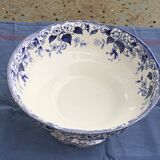 Antique salad bowl, Creil and Montereau, in earthenware, Flora model with bindweed