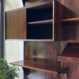 Scandinavian modular wall shelf in rosewood, Poul Cadovius, 1960s