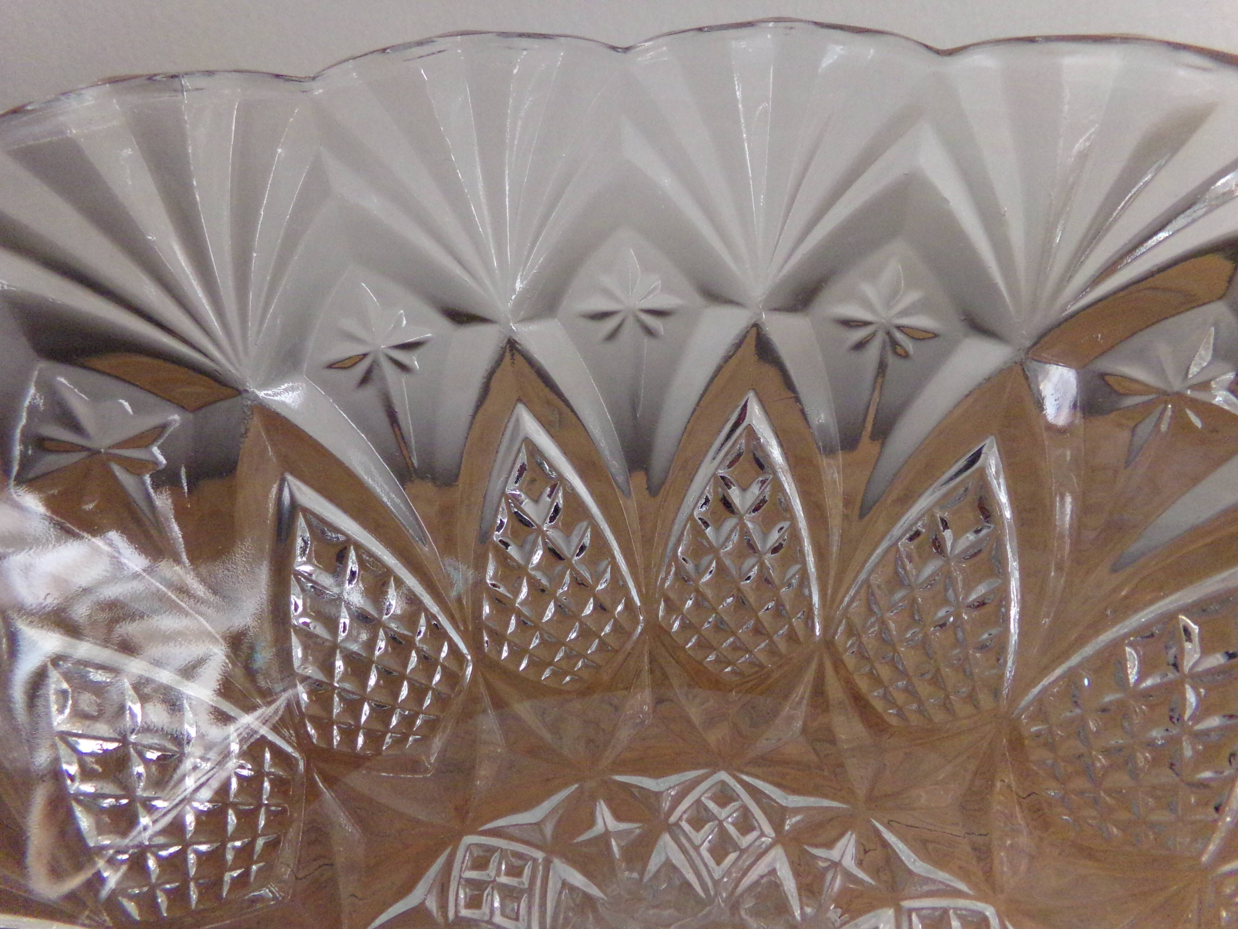 Cut glass dish and fruit cup