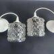 Pair of vintage 1970s glass pendant lights