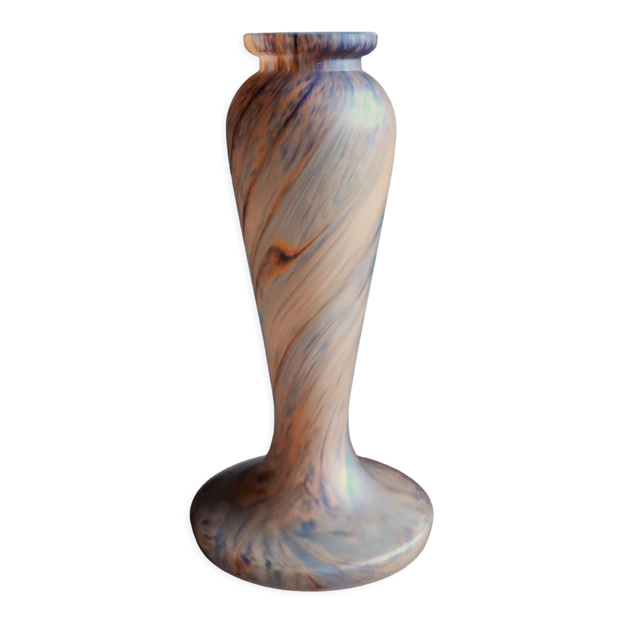 Art Nouveau vase in frosted glass paste