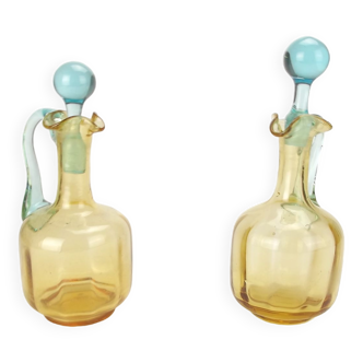 Ancienne paire de carafons George Sand, Cristal de Portieux