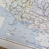 Printed in 1889, the Morbihan, old map.