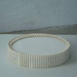 Modern mid-century ceiling/wall lamp from the 1950s in linen, made in Sweden.