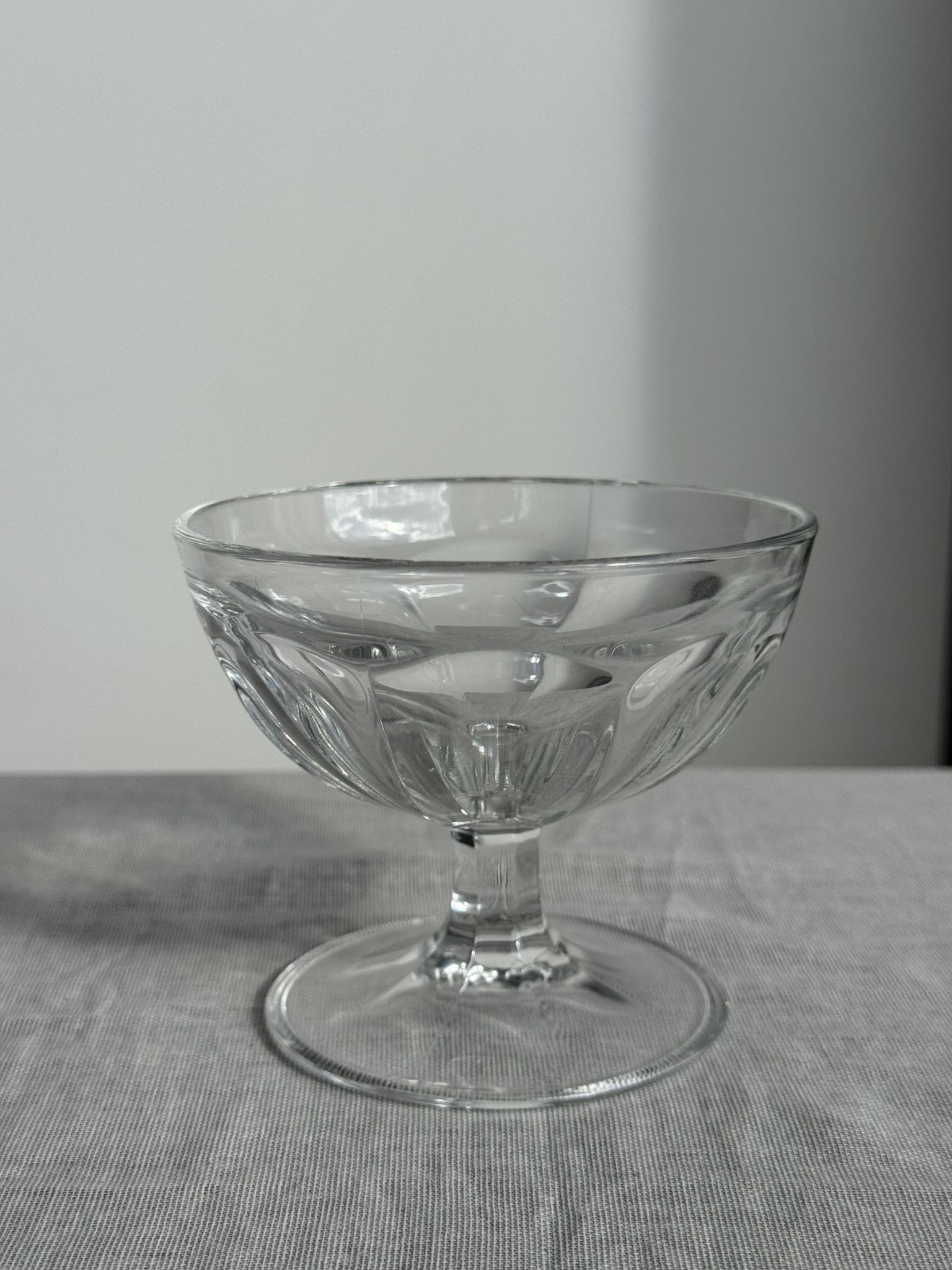 Set of 10 small vintage glass ice cream bowls.