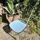 Chrome chair with blue Formica