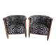 Paire de fauteuils tonneau