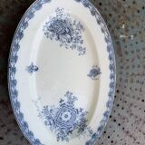 Large earthenware serving dish, cartridge model, sarreguemines, U & C, made in France, earthenware
