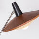 Large tilting luminaire in Steel and Teak Temde Leuchten 1960.
