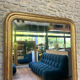 Louis-Philippe pearl mirror 172/121cm gilded with gold leaf, overmantel