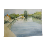 Watercolor Canal St Quentin