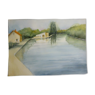 Aquarelle Canal St Quentin