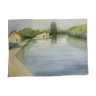 Watercolor Canal St Quentin