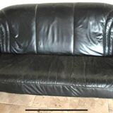 Vintage black leather sofa