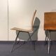 4 Swiss modernist chairs, moulded plywood and metal – circa 1960