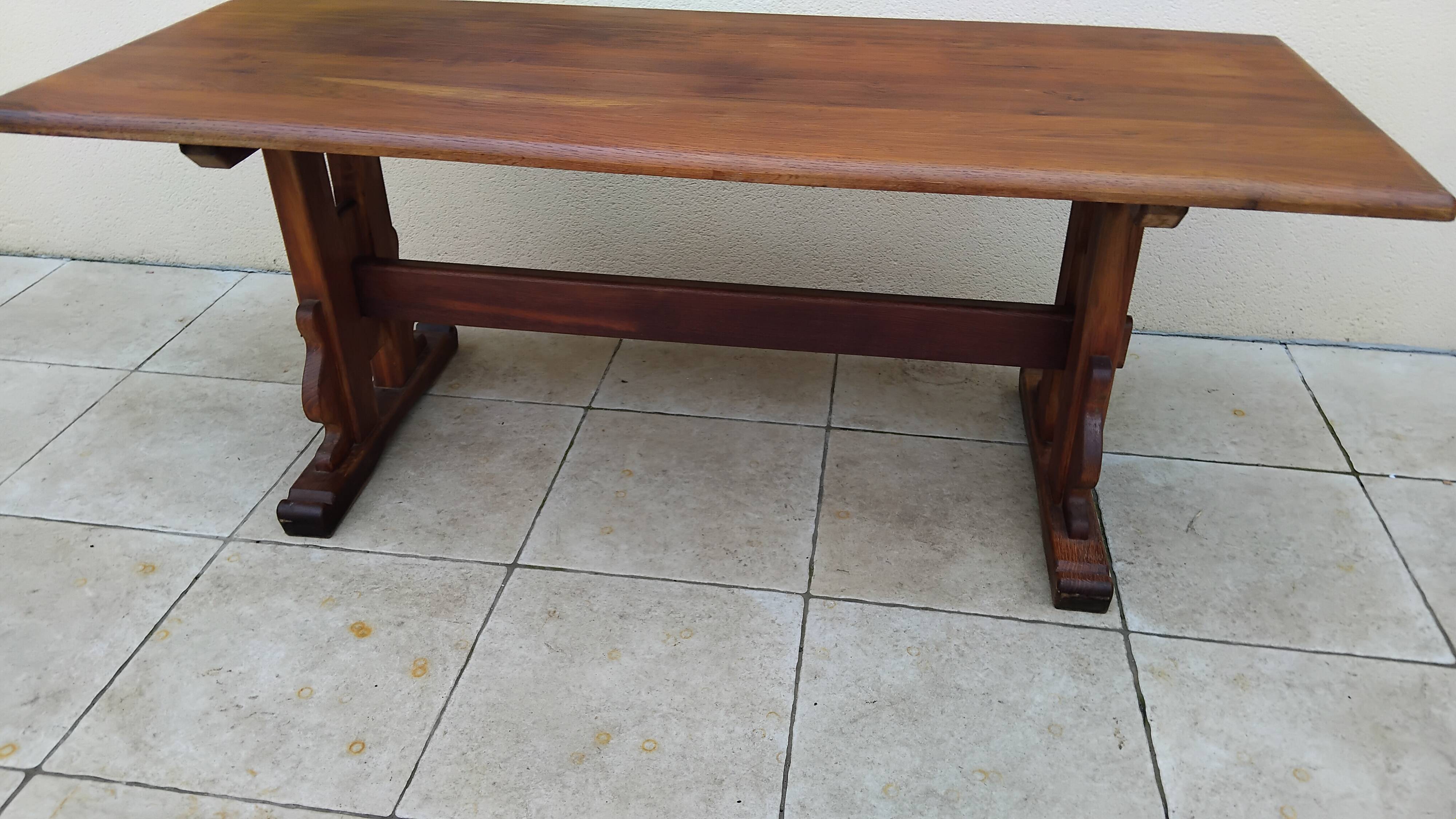 Antique vintage solid oak monastery farmhouse table