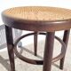 Tabouret bas ancien en cannage et bois courbé