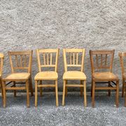Set of 20 curved wooden bistro chairs