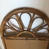 Rattan mirror and vintage bamboo  50x100cm