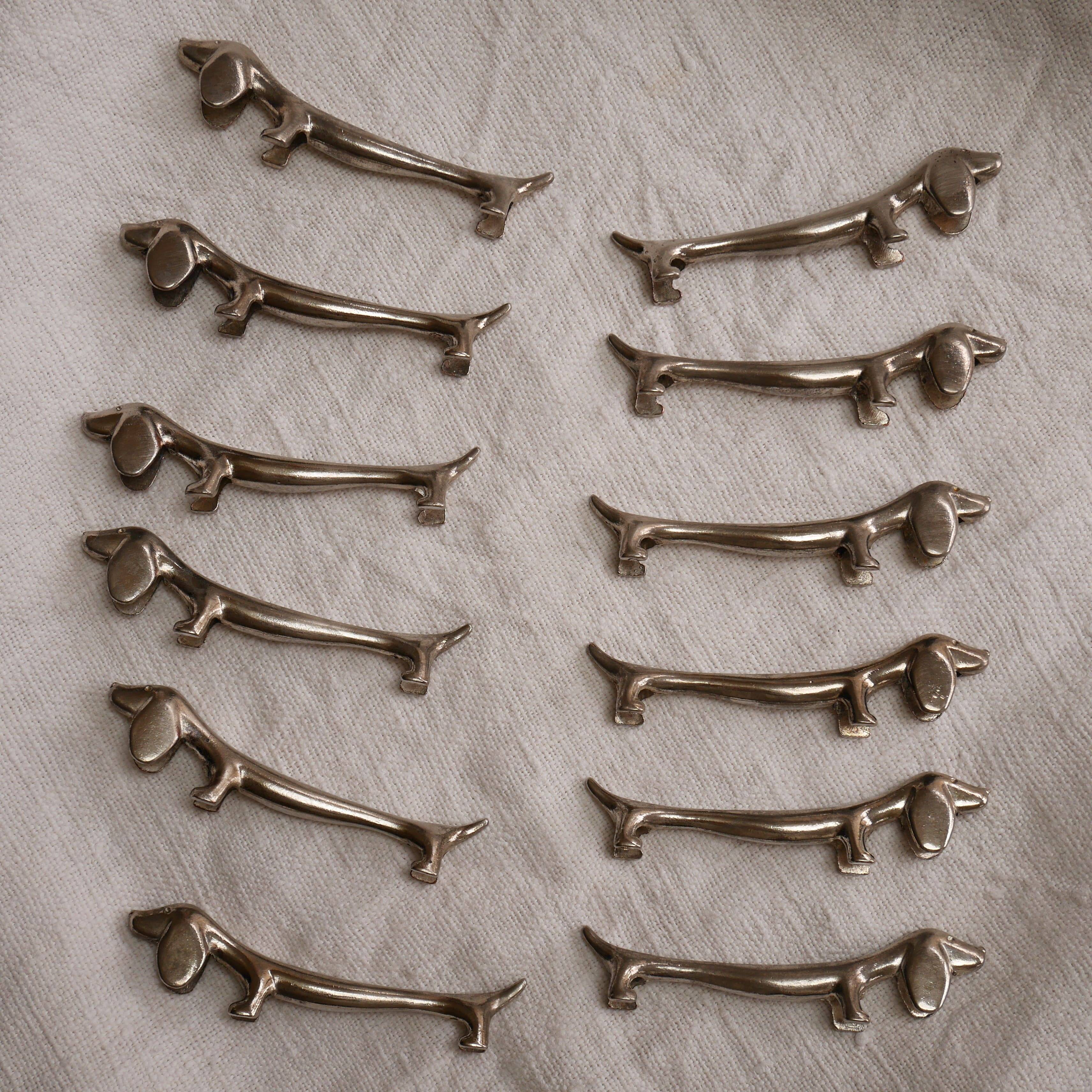Set of 12 dachshund dog knife holders
