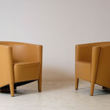 Pair of "Rich" leather armchairs by Antonio Citterio, Moroso edition, 1989