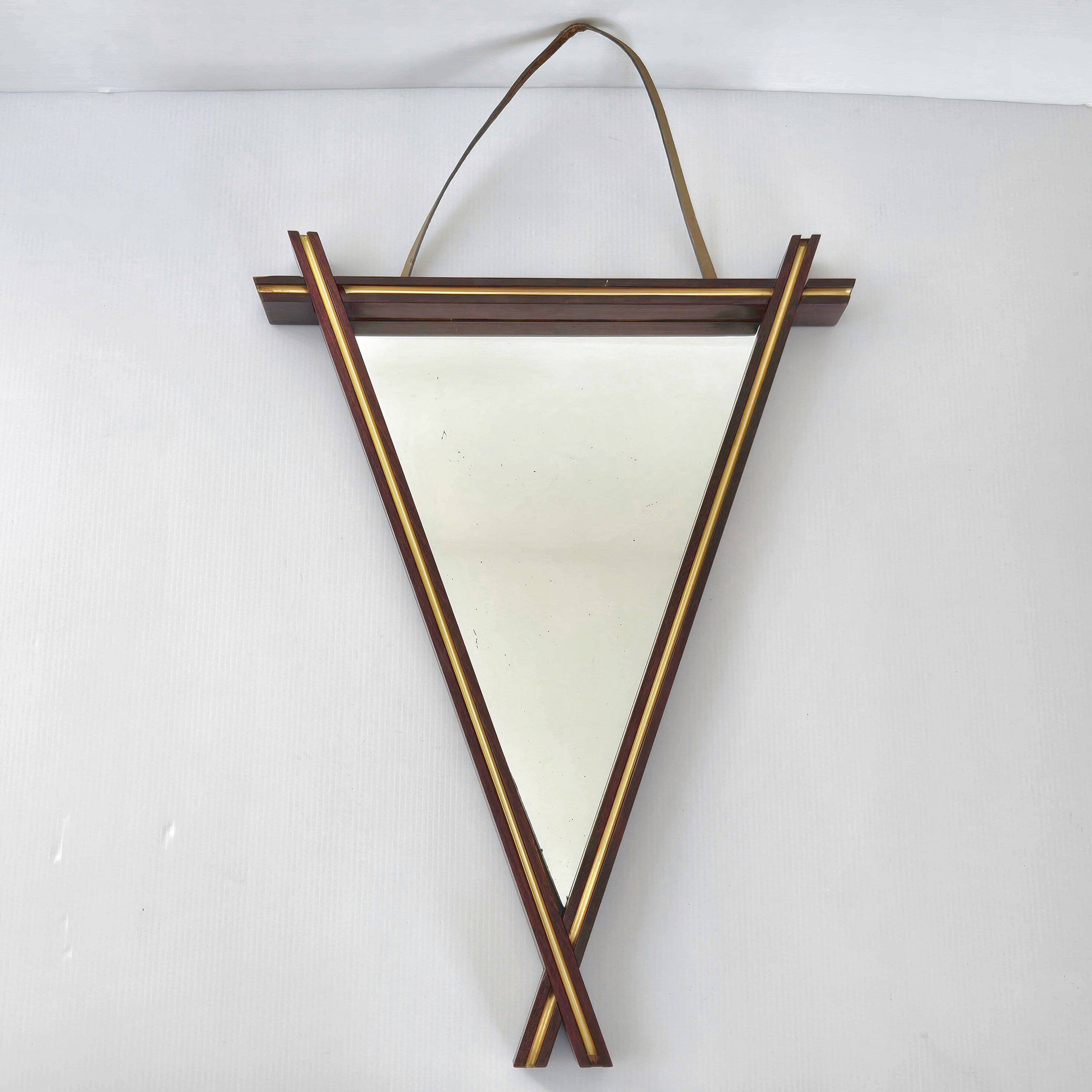 Vintage rosewood mirror 1960