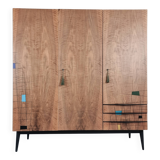 Armoire vintage en noyer, années 1970
