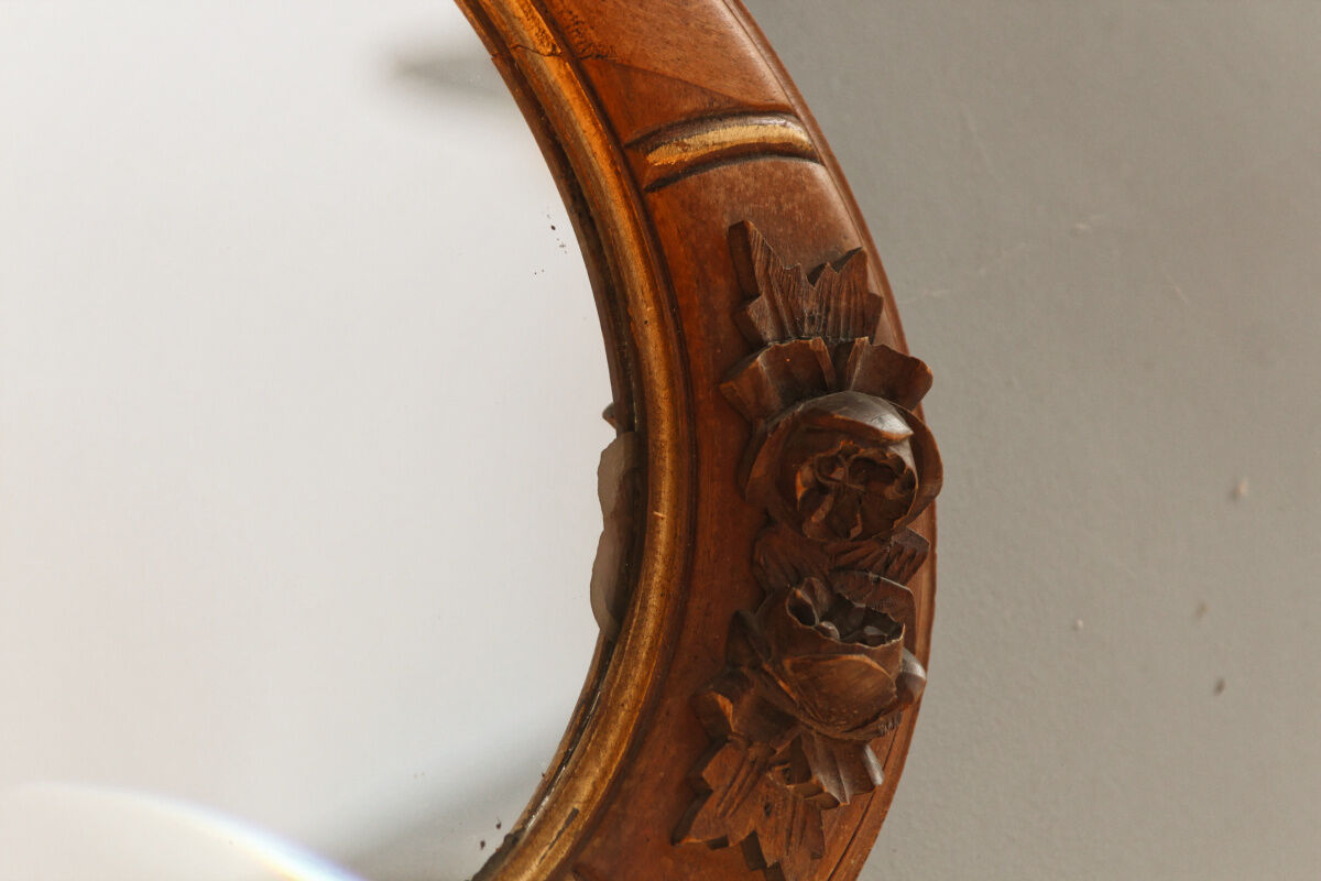 Oval art deco mirror