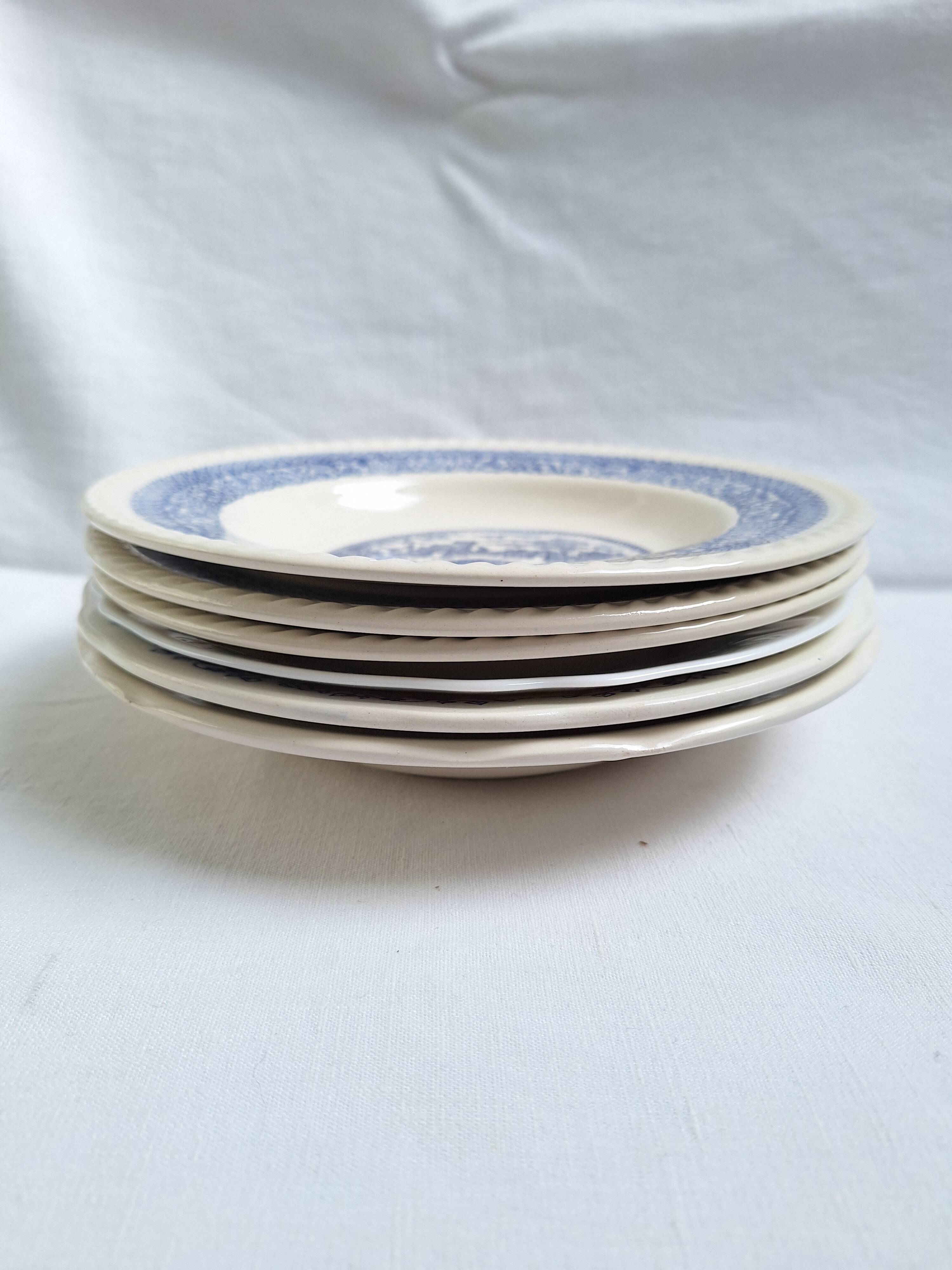 Vintage blue deep plates