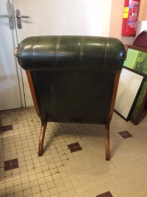 Green Chesterfield armchair