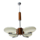 chrome and wood art deco pendant chandelier, circa 1930´s, bohemia
