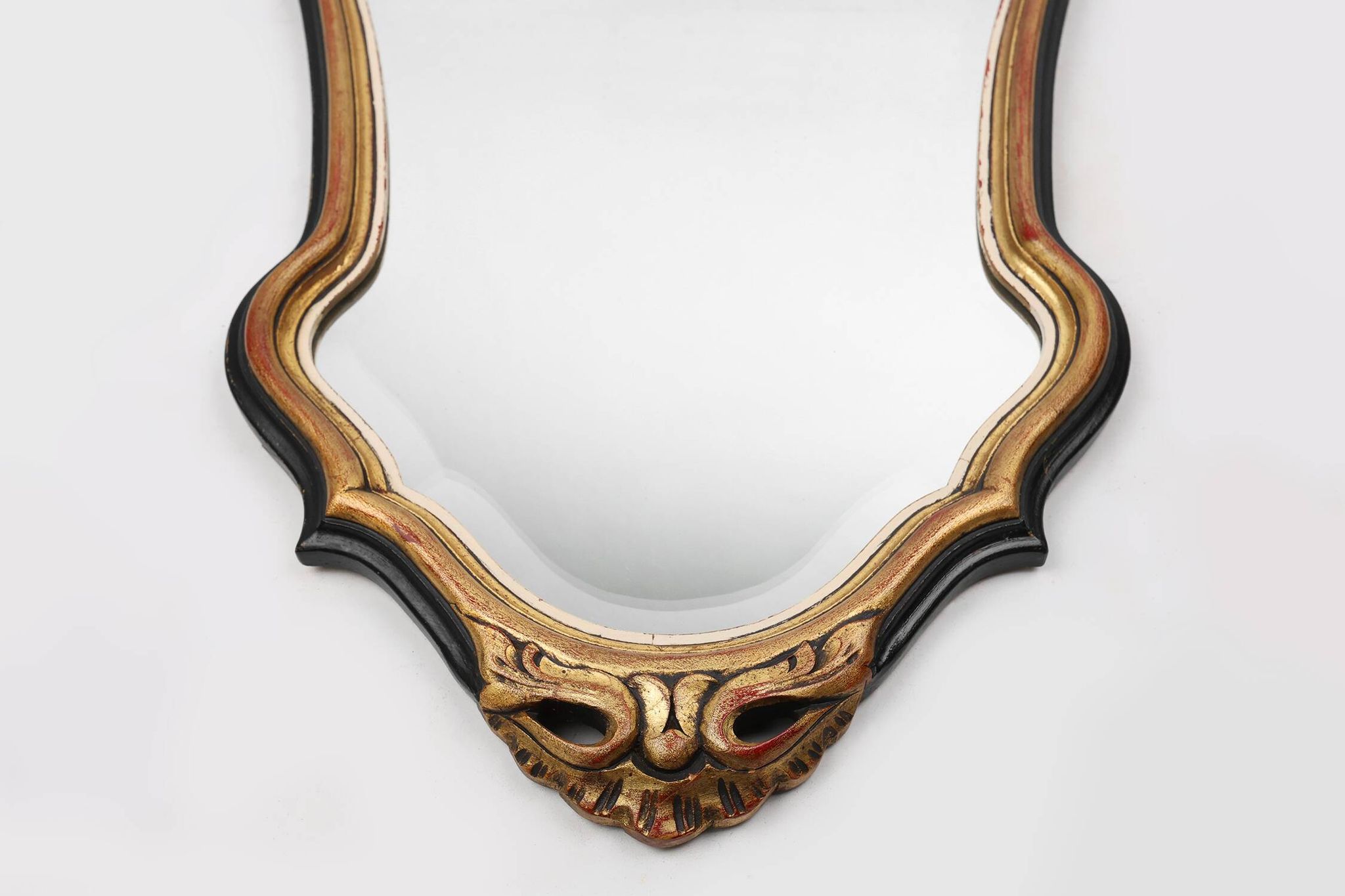 20th Century Baroque style mirror in carved and gilded wood, Belgium