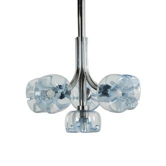 Chandelier, Italian design, Murano glass, 1970s, manufactured in Italy